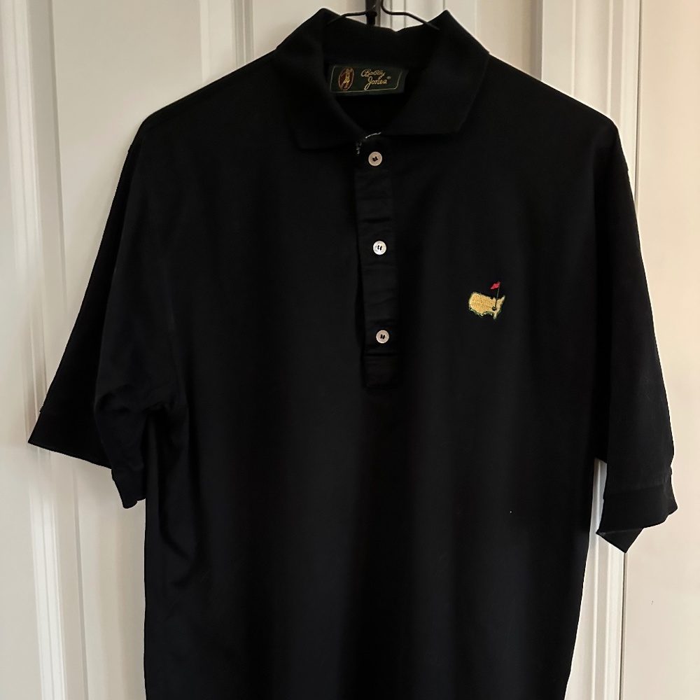 Bobby Jones Masters Mens Golf Shirt, size medium, black fine 100% cotton knit